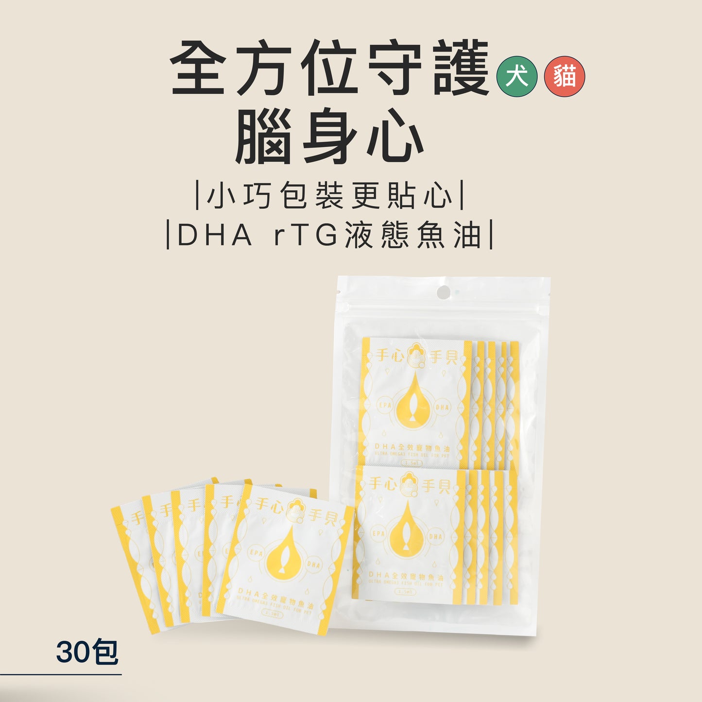 【超值限量組】❰ 狗Dog＆貓Cat ❱ 高單位DHA寵物魚油 30日份