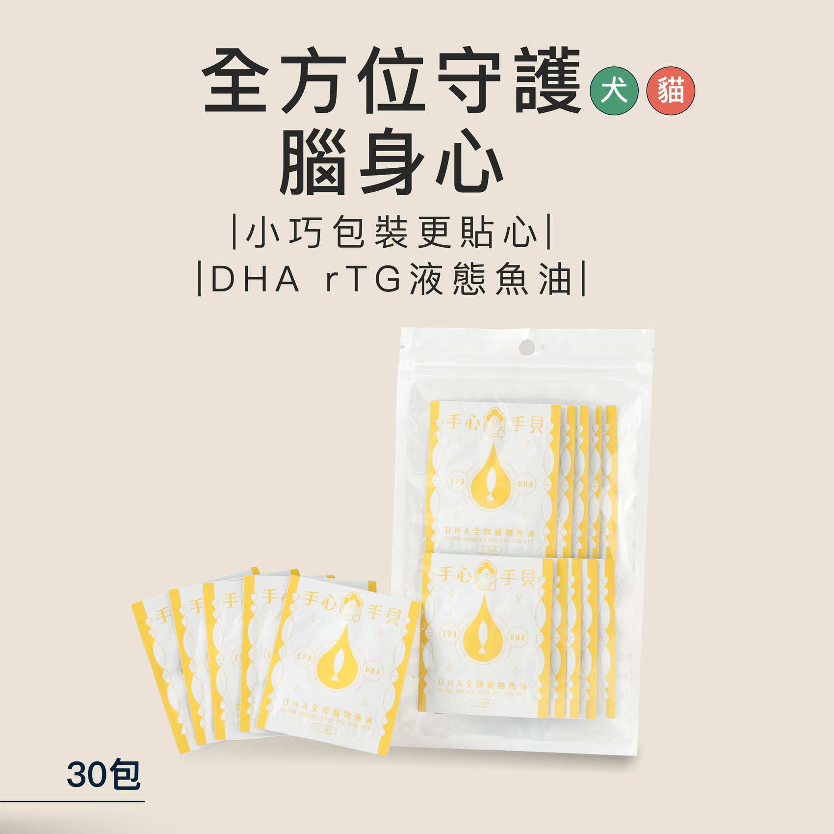 【超值限量組】❰ 狗Dog＆貓Cat ❱ 高單位DHA寵物魚油 30日份